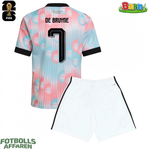 Belgien Kevin De Bruyne #7 Bortaställ Barn VM 2026 Kortärmad (+ Korta byxor)